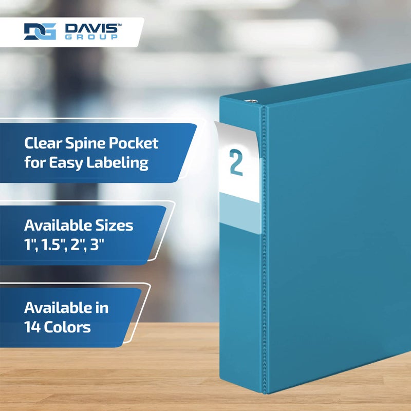 Davis Group Premium Economy 6-Pack 3-Ring Binders for School or Office, D-Ring Binders, 2 Inch, Turquoise - Image 4